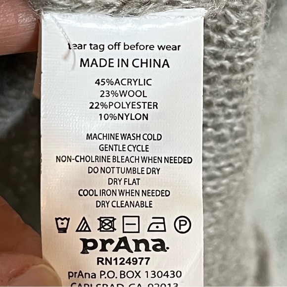 𝅺PRANA Shelby Wool Blend Poncho Fringe Sweater Size Small - Picture 10 of 11